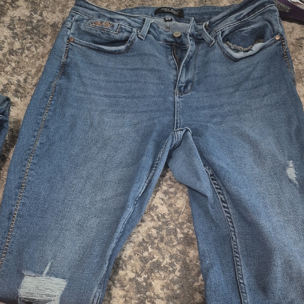 Judy Blue Skinny Jeans Blue Distressed